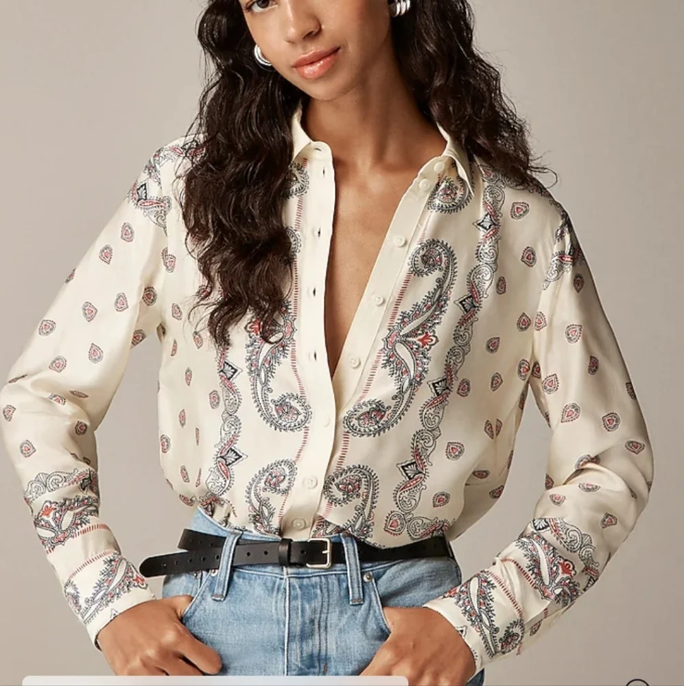 J Crew Drapey paisley-print shirt CD037 NWT Size XXS